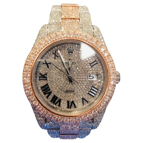 fake iced out rolex watches|iced out rolex datejust.